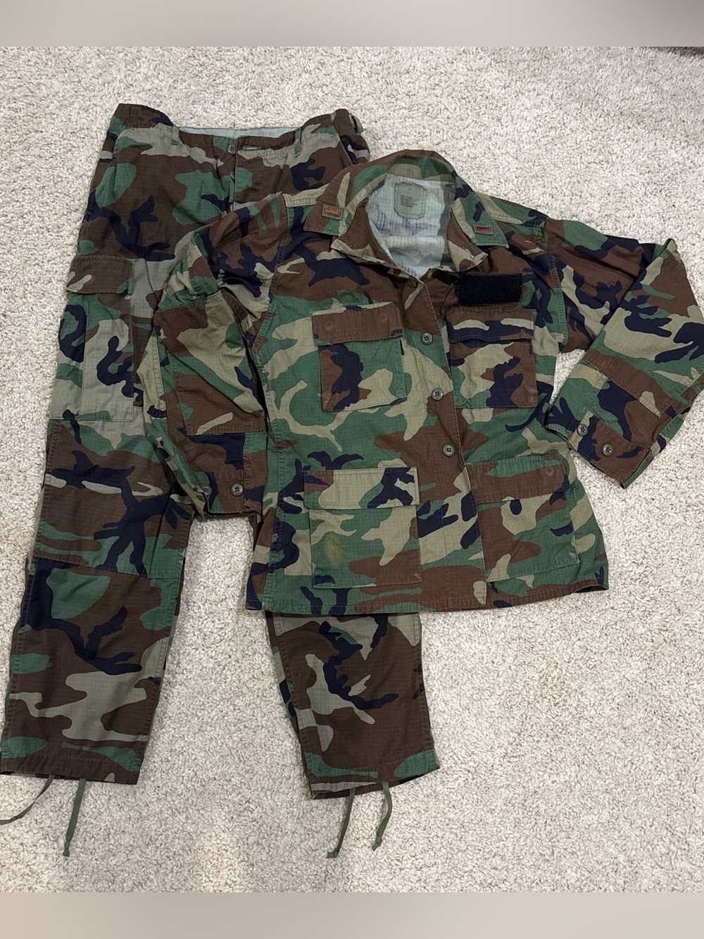 Vintage USAF Woodland BDU Genuine Military Uniform Set Combat Sz Medium Regular